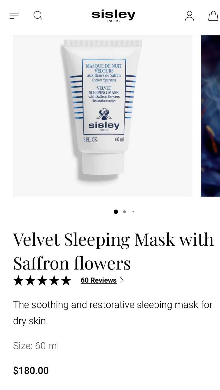Lot of 2 Sisley Paris Velvet Sleeping Mask With Saffron Flowers Travel Size 10ml - Picture 6 of 6